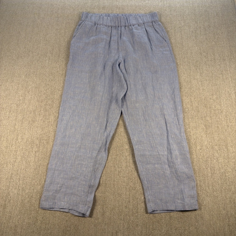 Haven Well Within Pants Women Size Medium Linen Light Blue Lagenlook‎ Pull On